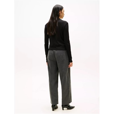 Mockneck Stretch Knit Top