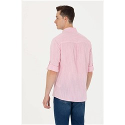 Erkek Pembe Uzun Kollu Gömlek