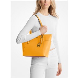 Charlotte Large Saffiano Leather Top-Zip Tote Bag
