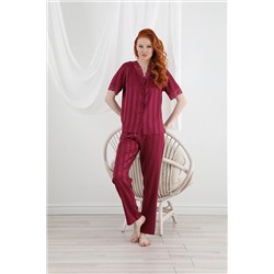 Sevim Kadın Dantelli Saten Düğmeli Pijama Takım 13067