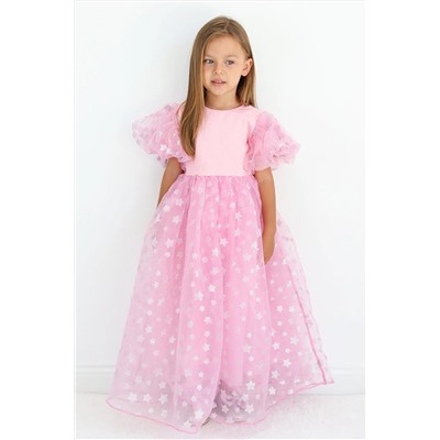 Le Mabelle Pembe Yıldızlı Tül Etekli Kız Çocuk Elbise - Elsa LM1267