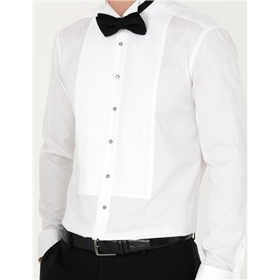 Beyaz Slim Fit Smokin Gömlek