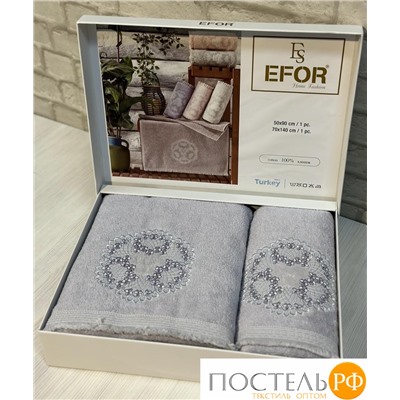 T1153/SM-04 Набор полотенец EFOR из 2-х предметов (50*90 и 70*140) KANAVICE сирень MOR