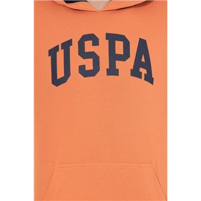 Erkek Kiremit Kapüşonlu Basic Sweatshirt