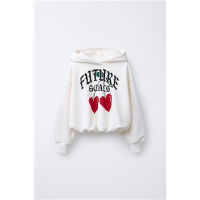 SUDADERA GLOBO CAPUCHA ESTAMPADA