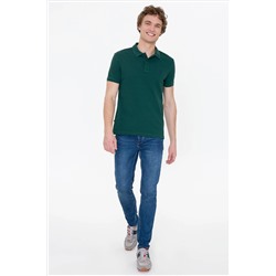 Erkek Koyu Yeşil Basic Polo Yaka Tişört