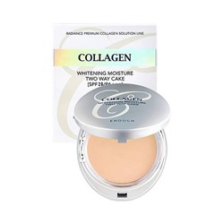 ★SALE★ Collagen Whitening Moisture Two Way Cake SPF28 PA+++ (Including Refill) #13, Осветляющая компактная пудра с колагеноми солнцезащитным фактором SPF 28 с запаской