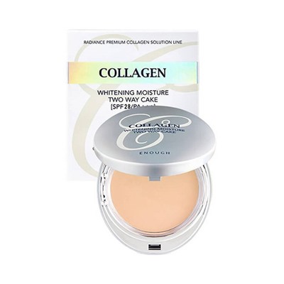 ★SALE★ Collagen Whitening Moisture Two Way Cake SPF28 PA+++ (Including Refill) #13, Осветляющая компактная пудра с колагеноми солнцезащитным фактором SPF 28 с запаской