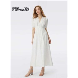 Женское платье с ажурной вышивкой  DIANE VON FURSTENBER*G Материал: хлопок