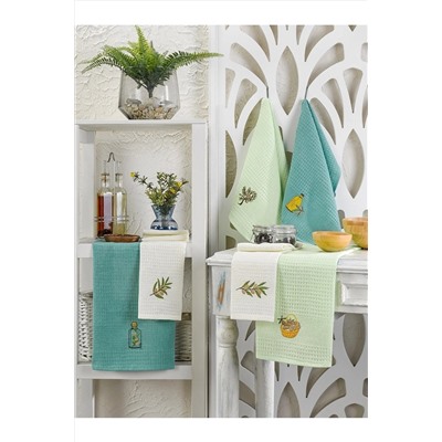 Casnack 6'lı Mutfak Havlusu Zeytin Seti 40x60 Peçete Model