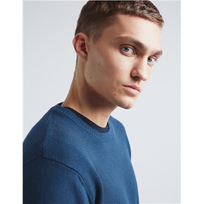 Knitted Jumper, Men, Dark Blue