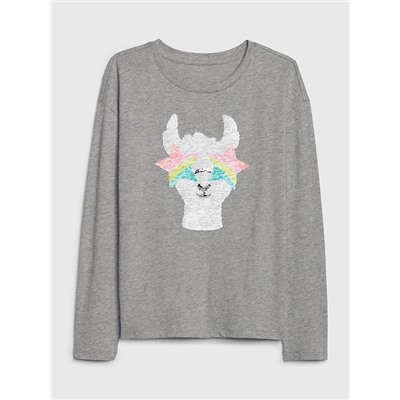 Kids Flippy Sequin Graphic T-Shirt