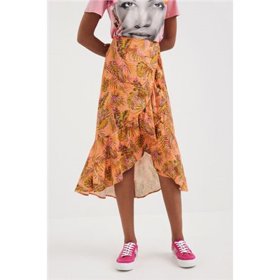 Falda de volantes tropical