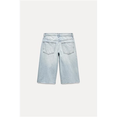 LOW-RISE BAGGY DENIM BERMUDA SHORTS