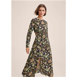 Vestido fruncido abertura -  Mujer | MANGO OUTLET España