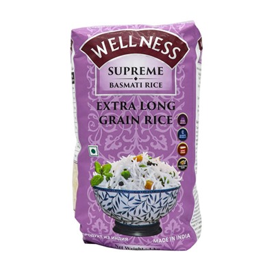 WELLNESS Extra long grain rice Basmati Рис Басмати 1 кг