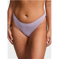 Stretch Cotton High-Leg Scoop Thong Panty