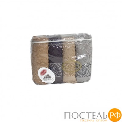 Набор полотенец Карвен "HANZADE" Cotton (penye) 70*140 4шт. махра с бахромой HS 1005