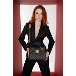 Pierre Cardin Siyah Monogram Kadın Omuz Çantası 05PO23Y1741