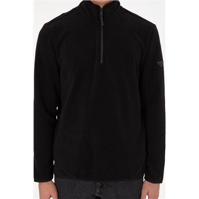 Erkek Siyah Basic Sweatshirt