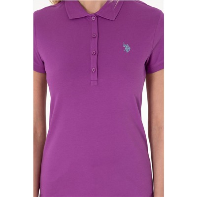 Kadın Menekşe Basic Polo Yaka Tişört