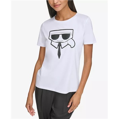 KARL LAGERFELD PARIS Women's Karl Emoji Logo T-Shirt