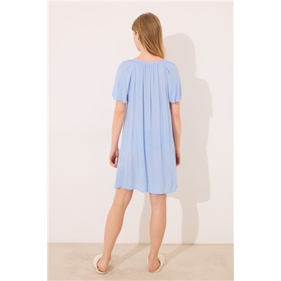 Camisón corto "maternity" viscosa azul