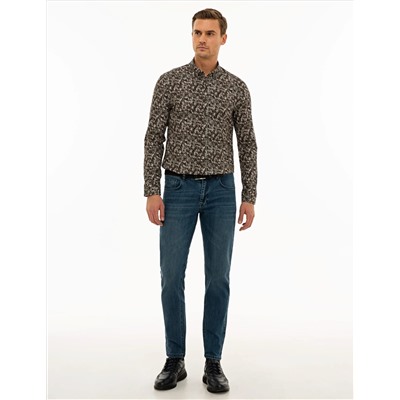 Haki Slim Fit Uzun Kollu Gömlek