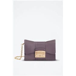 Bandolera de piel bovina Metropolis - Violeta