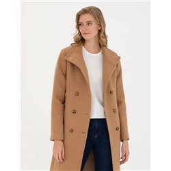 Bej Slim Fit Kaşe Kaban