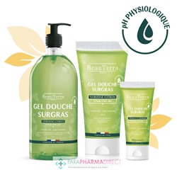 BeauTerra Gel Douche Surgras - Verveine Citron 100 mL - Format Voyage