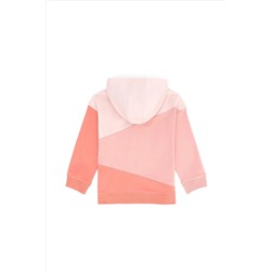 Kız Çocuk Somon Kapüşonlu Sweatshirt