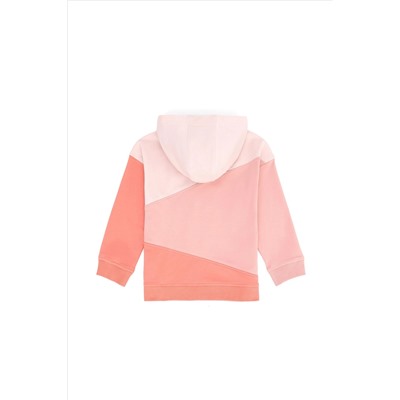Kız Çocuk Somon Kapüşonlu Sweatshirt