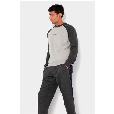 Sudadera polar Gris claro jaspeado y antracita jaspeado