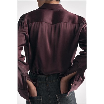 ZW COLLECTION SATIN SHIRT WITH POCKETS
