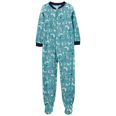 Carter's | Kid 1-Piece Sports Fleece Footie PJs