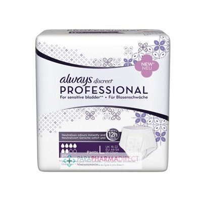 Always Discreet Professional Plus Sous-Vêtements Taille L x12
