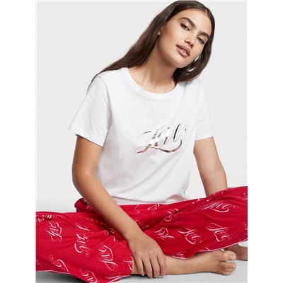 VICTORIA'S SECRET Flannel Jogger Tee-jama