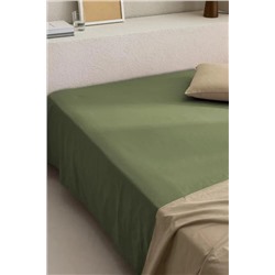 Manon King Size %100 Pamuk Ranforce Lastiksiz Çarşaf - Haki
