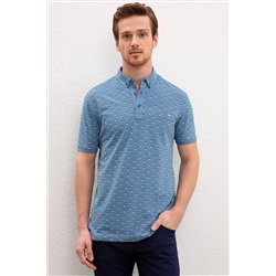 Erkek İndigo Polo Yaka Tişört