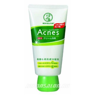 ROHTO Acnes cream face wash, medicated — лечебная паста для умывания 130 грамм
