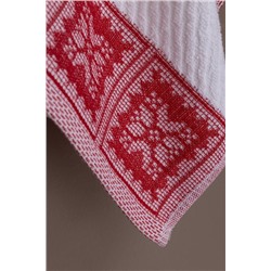 Zeste %100 Pamuk Yüz Havlusu - Beyaz/Kırmızı