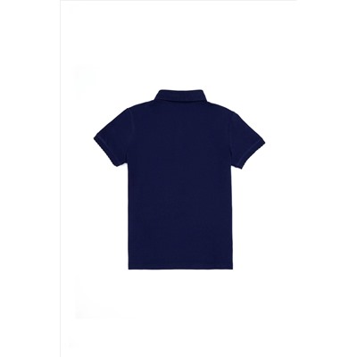 Kız Çocuk Lacivert Basic Polo Yaka Tişört