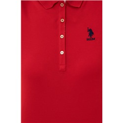 Kadın Kırmızı Basic Polo Yaka Tişört