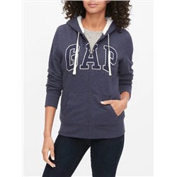 Sherpa-Lined Gap Logo Zip Hoodie