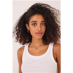 Camiseta tirantes canalé blanco