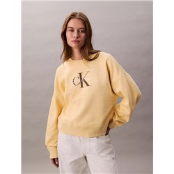 Fleece Monogram Logo Relaxed Sweatshirt