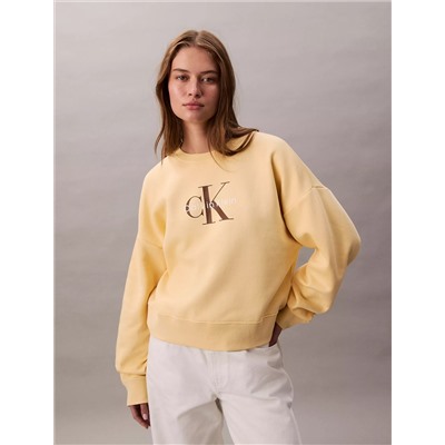 Fleece Monogram Logo Relaxed Sweatshirt