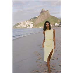 GATHERED MIDI DRESS