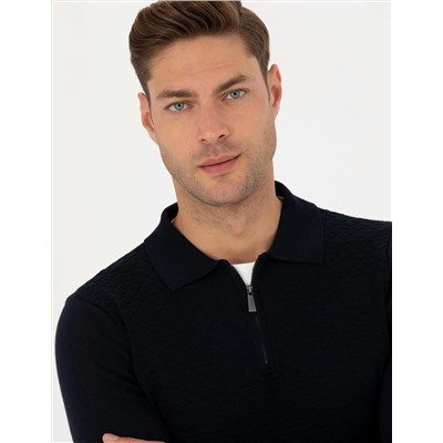 Lacivert Slim Fit Kazak
